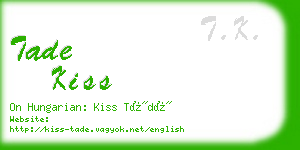 tade kiss business card